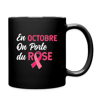 Femme Octobre rose Cancer du Sein - Mug uni - noir - Droite