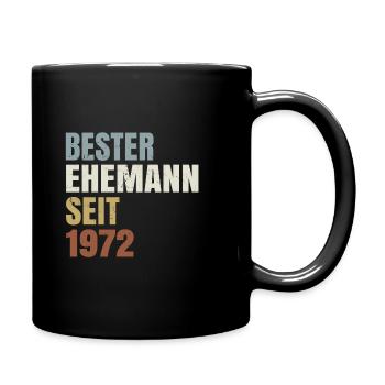 Bester Ehemann seit 1972 Goldene Hochzeit - Tasse einfarbig - Schwarz - Rechts