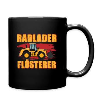 Radlader Flüsterer Retro Radladerfahrer - Tasse einfarbig - Schwarz - Rechts