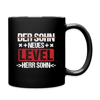 Der Sohn neues Level Herr Sohn Jugendweihe - Tasse einfarbig - Schwarz - Rechts