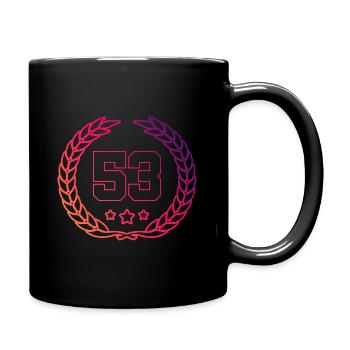 53 Number wreath - Full Colour Mug - black - Right