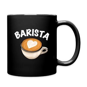 Barista Kaffee Farn - Tasse einfarbig - Schwarz - Rechts