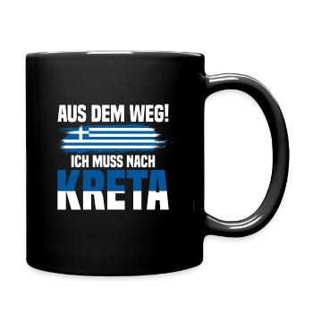 Aus dem Weg Kreta Griechenland Urlaub - Tasse einfarbig - Schwarz - Rechts