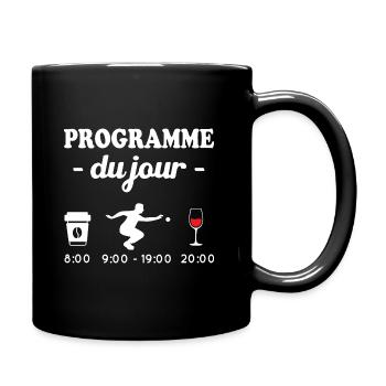 Pétanque le programme, Programme du jour pétanque - Mug uni - noir - Droite