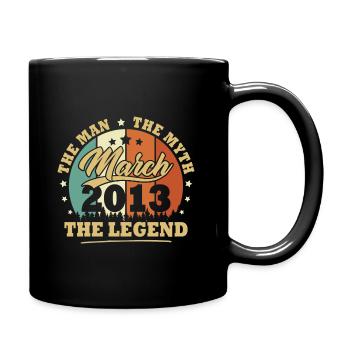 Mars 2013, 10 Ans Anniversaire garçons et filles - Mug uni - noir - Droite