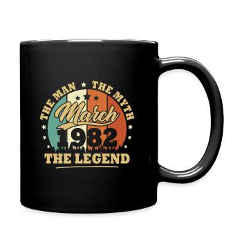 March 1982, 41 years old Birthday Man woman - Full Colour Mug - black - Right