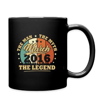 Mars 2016, 7 Ans Anniversaire garçons et filles - Mug uni - noir - Droite