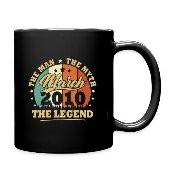 Mars 2010, 13 Ans Anniversaire garçons et filles - Mug uni - noir - Droite
