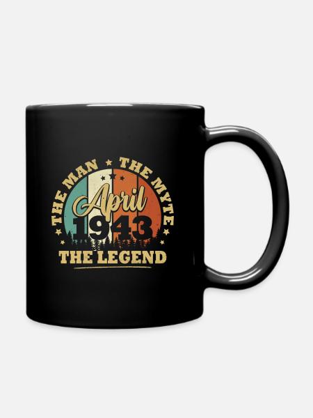 April 1943, 80 years Anniversary Men women - Full Colour Mug - black