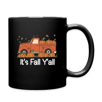 Herbst Kürbis It's Fall Y'all - Tasse einfarbig - Schwarz - Rechts