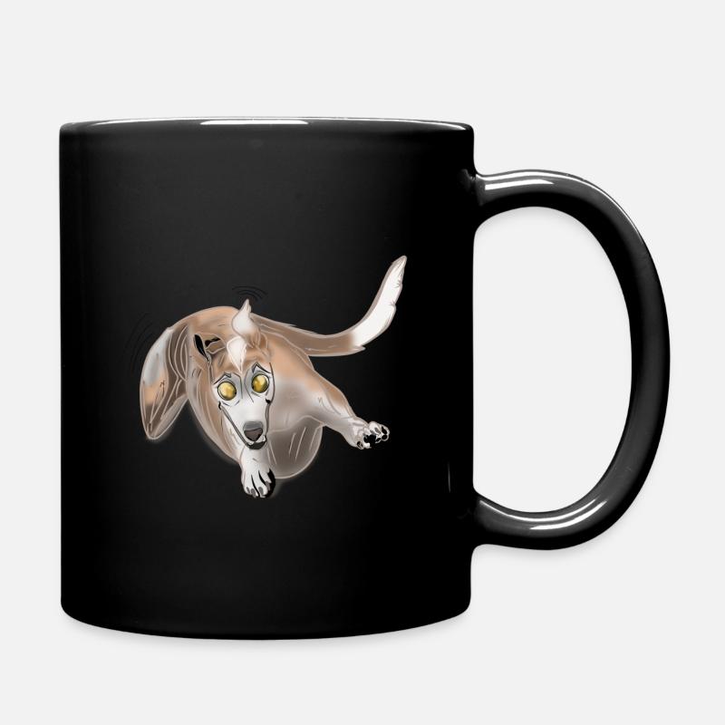 Rennbahn Hund - Tasse einfarbig - Schwarz
