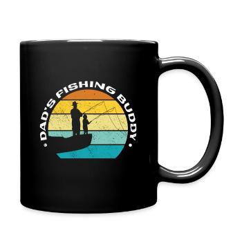 Angeln Angler Vater Sohn Dad's Fishing Buddy - Tasse einfarbig - Schwarz - Rechts