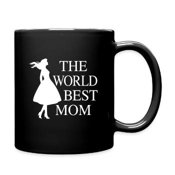 The World Best Mom - die Geschenkidee - Tasse einfarbig - Schwarz - Rechts