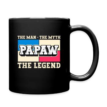Papa Vater Opa Geschenkidee Papaw Spruch Retro - Tasse einfarbig - Schwarz - Rechts