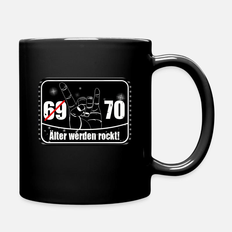 70. Geburtstag ,Älter werden rockt , Rock Musik(25 - Tasse einfarbig - Schwarz