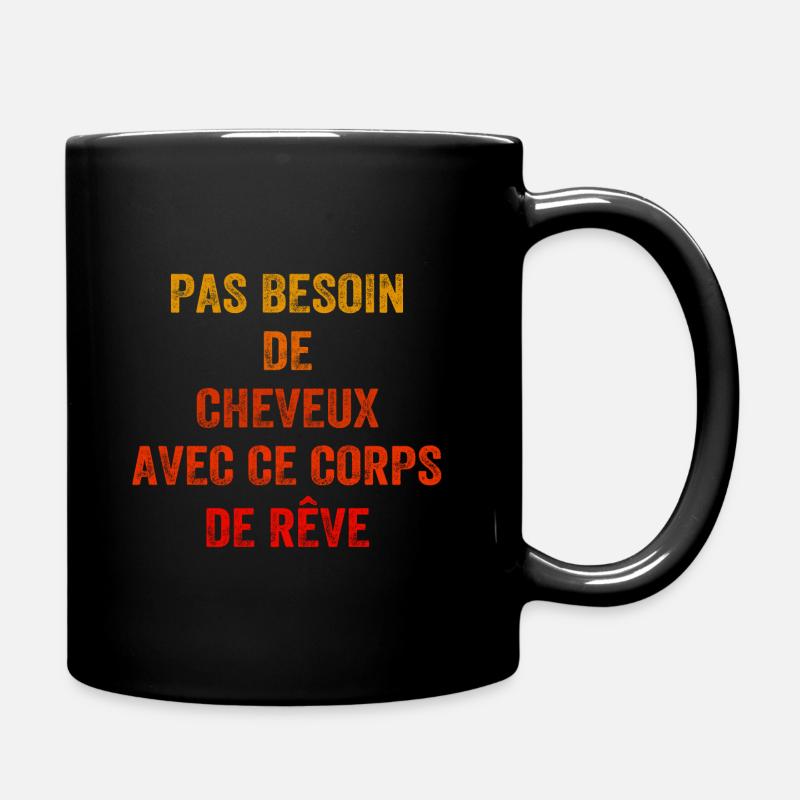 Chauve Humour Cheveux - Mug uni - noir