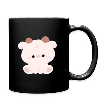 Süße Kuh - Tasse einfarbig - Schwarz - Rechts