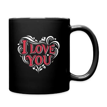 I love You - Valentine' Day - Love - Gift - Full Colour Mug - black - Right