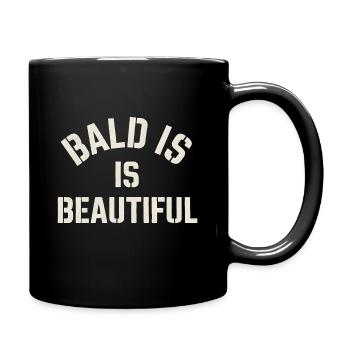 Männer Glatze Geschenkidee Bald Is Beautiful - Tasse einfarbig - Schwarz - Rechts