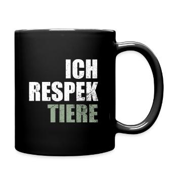 Ich Respektiere Tiere Tierschutz Vegan - Tasse einfarbig - Schwarz - Rechts