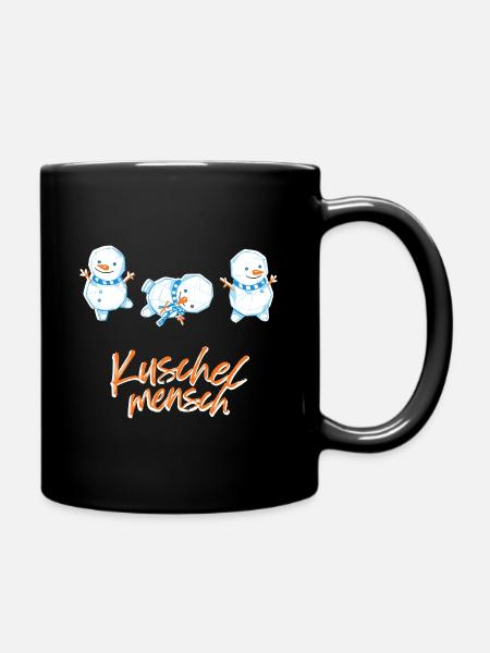 Trio des bonshommes de neige câlins - Mug uni - noir