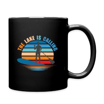 Standup paddling The lake ist calling - Tasse einfarbig - Schwarz - Rechts