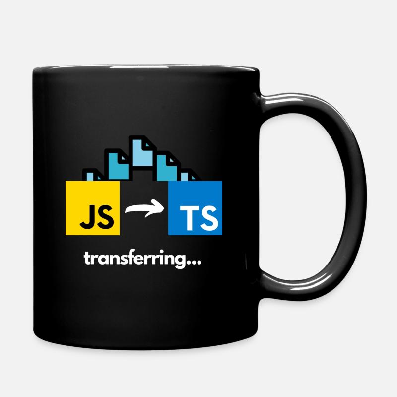 Übertragung von Javascript auf Typescript - Tasse einfarbig - Schwarz