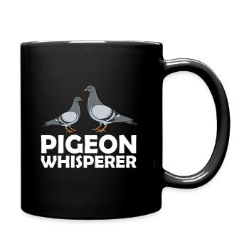 Pigeon Whisperer Taubenzüchter Spruch - Tasse einfarbig - Schwarz - Rechts
