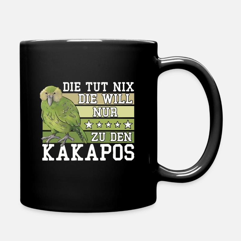Die will nur zu den Kakapos Papagei - Tasse einfarbig - Schwarz