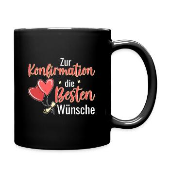 Konfirmation die Besten Wünsche Konfirmand - Tasse einfarbig - Schwarz - Rechts