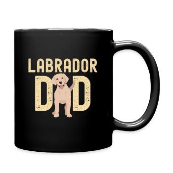 Labrador Papa dad Labrador Liebhaber - Tasse einfarbig - Schwarz - Rechts