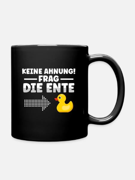 Frag die Badeente Gummiente - Tasse einfarbig - Schwarz