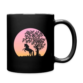 A heart for horses Rider Rider Love of horses - Full Colour Mug - black - Right