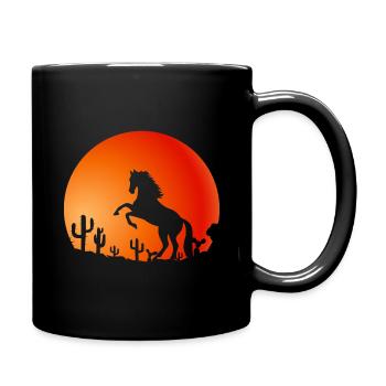 A heart for horses Rider Rider Love of horses - Full Colour Mug - black - Right