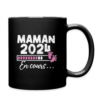 Maman 2024 En Cours - Mug uni - noir - Droite
