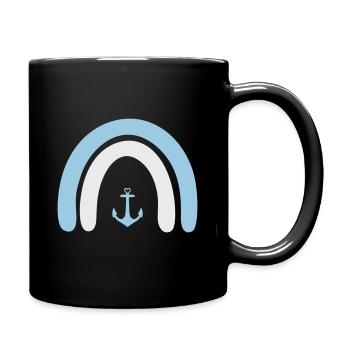 Regenbogen Meer - Tasse einfarbig - Schwarz - Rechts