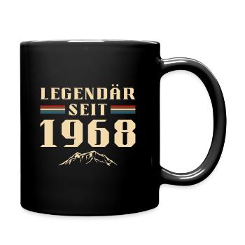 Retro Vintage Berge Jahrgang 1968 Geburtstag - Tasse einfarbig - Schwarz - Rechts
