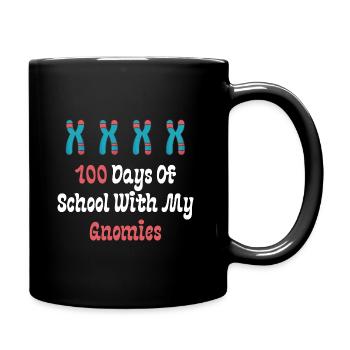 100 Days Of School With My Gnomies - Full Colour Mug - black - Right