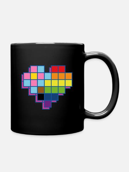 LGBTQ+ PIXELHERZ - Tasse einfarbig - Schwarz