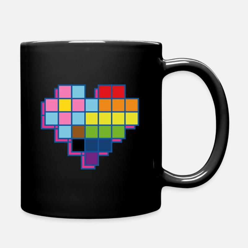 LGBTQ+ PIXELHERZ - Tasse einfarbig - Schwarz