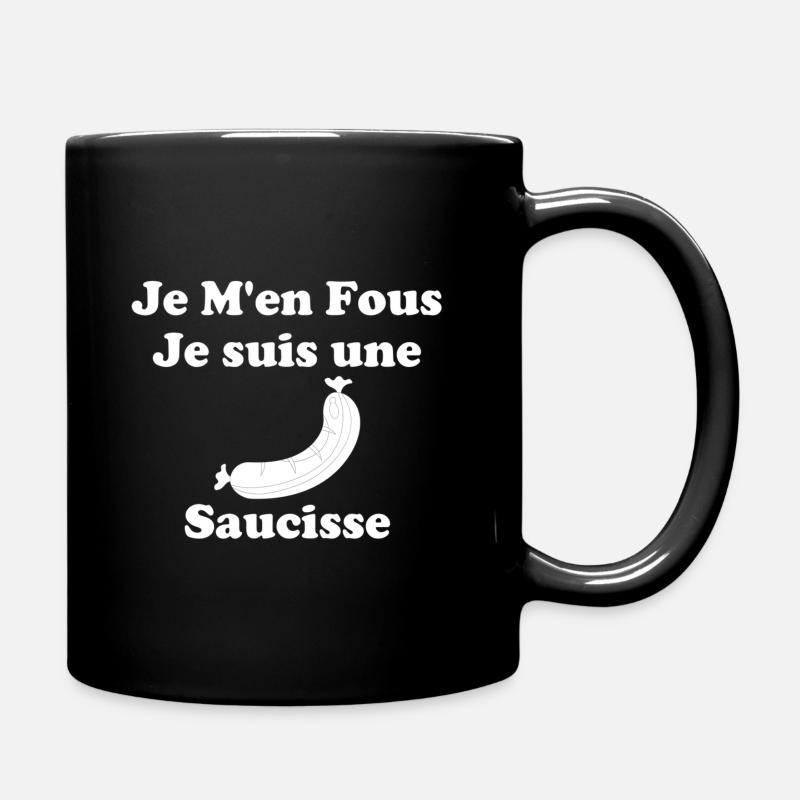 Barbecue Es ist mir egal, ich bin eine Wurst - Tasse einfarbig - Schwarz