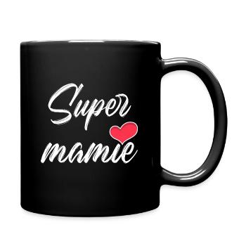 Super mamie. Mug super mamie - Mug uni - noir - Droite