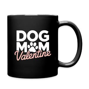 Dog Mom Valentine | Dog Mom Gift - Full Colour Mug - black - Right