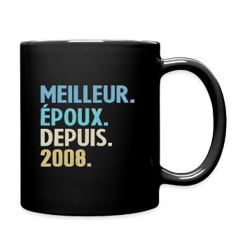 Bester Ehemann seit 2008 - Tasse einfarbig - Schwarz - Rechts