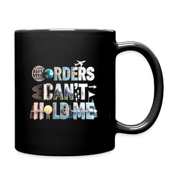 World Traveler Collage: Can't Hold Me - Full Colour Mug - black - Right