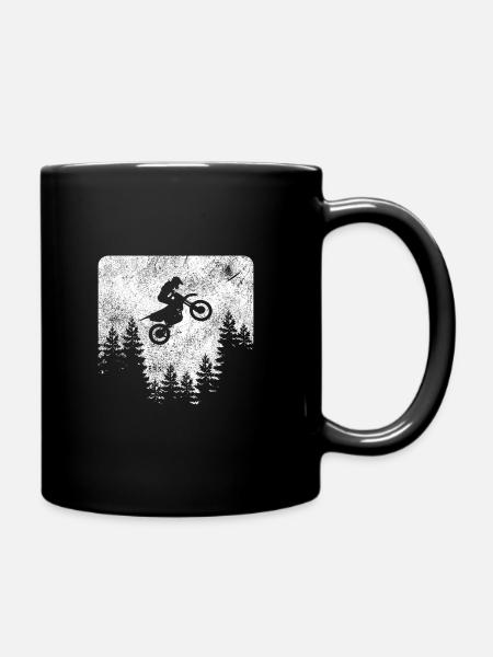 Quadrat Retro Motocross Motorrad Biker Cross - Tasse einfarbig - Schwarz