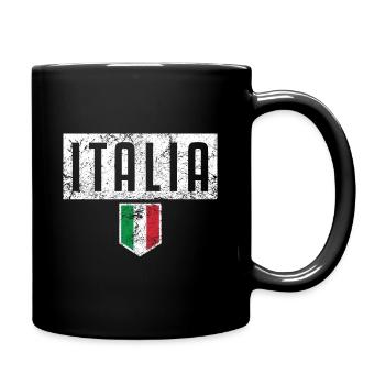 Italienische Flagge Herz Liebe Italien - Tasse einfarbig - Schwarz - Rechts