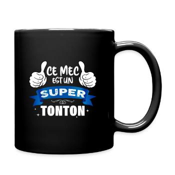 Tonton idée cadeau oncle suepr tonton - Mug uni - noir - Droite