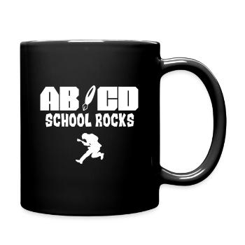 School Student Teacher ABCD School Rocks - Full Colour Mug - black - Right