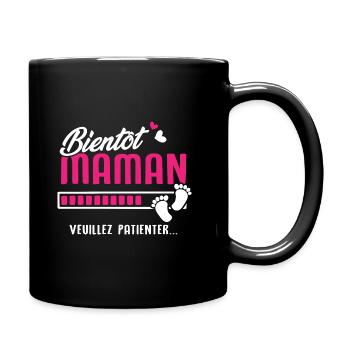 bientôt maman veuillez patienter - Mug uni - noir - Droite